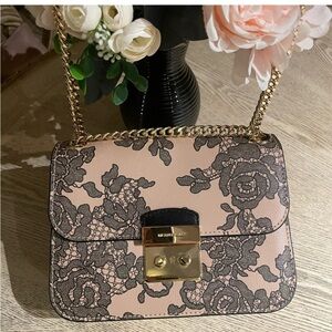 Michael Kors Sloan Lace Oyster Small Chain Crossbody Retail $428